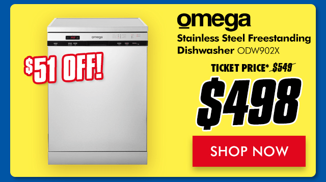 omega stainless steel freestanding dishwasher odw902x
