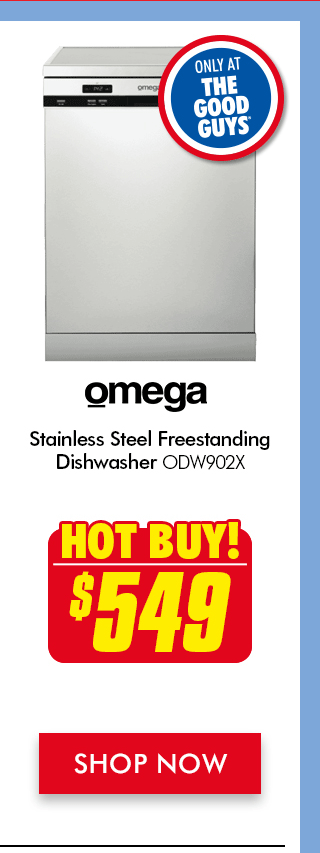 omega stainless steel freestanding dishwasher odw902x